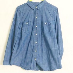 Old Navy Denim blue Chambray Shirt size L